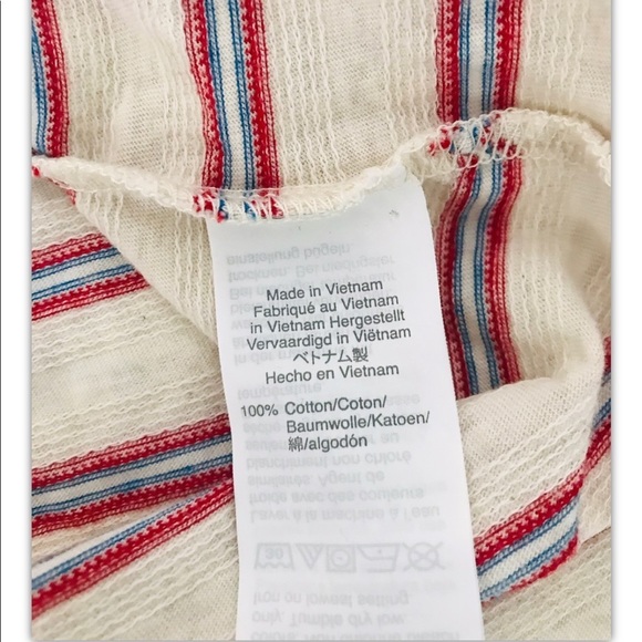 Madewell | Rib Crewneck Tee Womens Size M Beige Jacquard Stripe Pullover - Picture 9 of 10